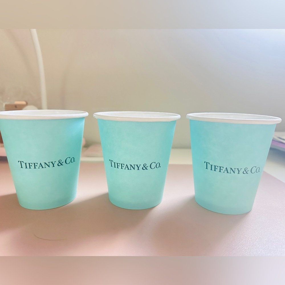 3 Tiffany and Co paper cups for decoration